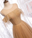 High quality A line tulle long prom dress bridesmaid dress HZ1023