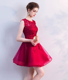 Cute lace short A line prom dress cocktail dress HZ1023