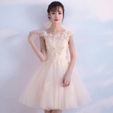 Cute tulle lace short prom dress hoco dress HZ1023