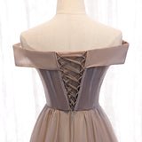 Elegant tulle lace long prom dress HZ1023