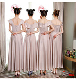 Light pink satin prom dress evening dress HZ1023