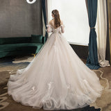 White tulle lace long prom gown A line evening gown HZ1023