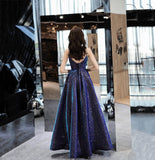 Simple satin long prom dress A line evening gown HZ1023