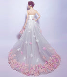 Cute tulle high low prom dress white evening dress HZ1023