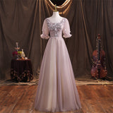 Cute tulle lace long ball gown dress formal dress HZ1023