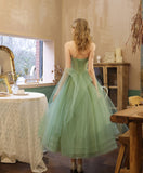 Green tulle short prom dress homecoming dress HZ1023