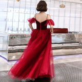 Cute velvet tulle long prom dress evening dress HZ1023