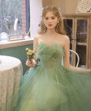 Green tulle short prom dress homecoming dress HZ1023