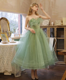 Green tulle short prom dress homecoming dress HZ1023