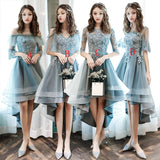 Blue lace homecoming dress bridesmaid dress HZ1023
