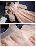 Pink tulle sequins long prom dress HZ1023
