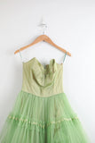 Light Green Retro Elegant Sweet Exquisite Lace Long Tulle Prom Dress Evening Gown Fairy Graduation Dress HZ1023