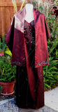 Burgundy Gorgeous Vintage Fashion Elegant Exquisite Beaded Long Satin Ball Gown Evening Dress Party Dress Matching Shawl HZ1023
