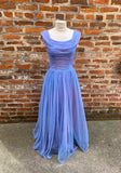 Purple Shiny Vintage Fashion Elegant Exquisite Beading Long Tulle Prom Gown Evening Gown Party Dress HZ1023