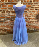 Purple Shiny Vintage Fashion Elegant Exquisite Beading Long Tulle Prom Gown Evening Gown Party Dress HZ1023