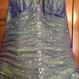 Purple Gorgeous Fashion V-neck Elegant Exquisite Beaded Long Tulle Ball Gown Evening Dress HZ1023