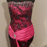 Pink Gorgeous Retro Fashion Elegant Exquisite Beaded Long Floor Length Trailing Princess Satin Ball Gown Evening Dress HZ1023