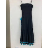 Black fashion blue floral tube top short ruffle homecoming dress prom dress evening dress birthday party dress HZ1023