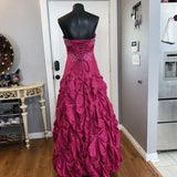 Pink Gorgeous Vintage Elegant Exquisite Beaded Long Satin Ball Gown Evening Dress Quinceanera Formal Dress HZ1023
