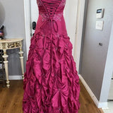 Pink Gorgeous Vintage Elegant Exquisite Beaded Long Satin Ball Gown Evening Dress Quinceanera Formal Dress HZ1023