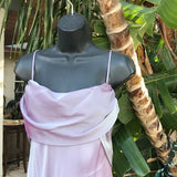 Lilac Elegant Fashion Spaghetti Strap Backless Long Chiffon Ball Gown Evening Dress Party Dress Wedding Bridesmaid Dresses HZ1023