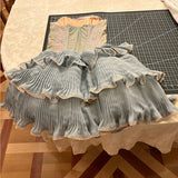 Blue Sweet Spaghetti Strap Ballet Corset Layered Short Lace Tulle Homecoming Dress Prom Dress Evening Dress Birthday Party Dress HZ1023