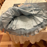 Blue Sweet Spaghetti Strap Ballet Corset Layered Short Lace Tulle Homecoming Dress Prom Dress Evening Dress Birthday Party Dress HZ1023