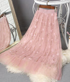 Cute applique tulle skirt HZ1023