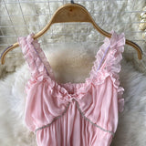 Pink sweet A-line fashion long dress HZ1023