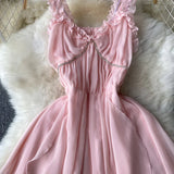 Pink sweet A-line fashion long dress HZ1023