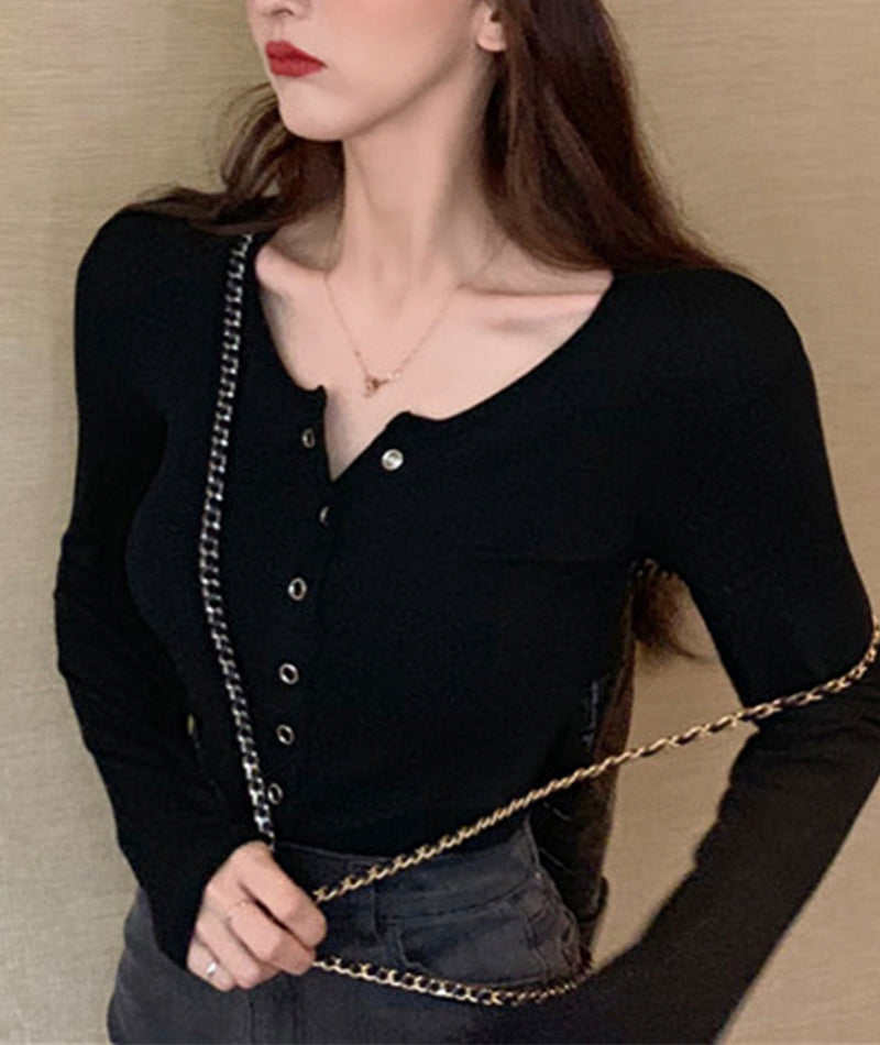 Gray long-sleeved corset cropped top HZ1023