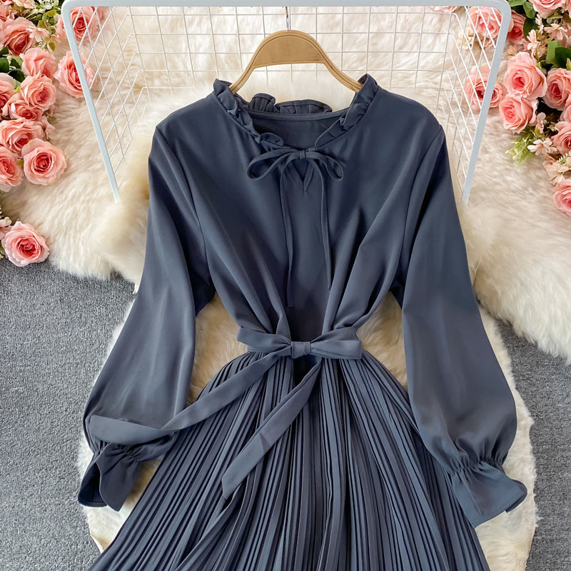 High quality A line long sleeve dress fashion dress HZ1023