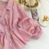 Stylish long-sleeved striped top HZ1023
