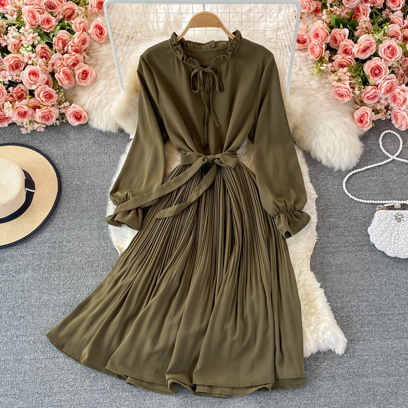 High quality A line long sleeve dress fashion dress HZ1023