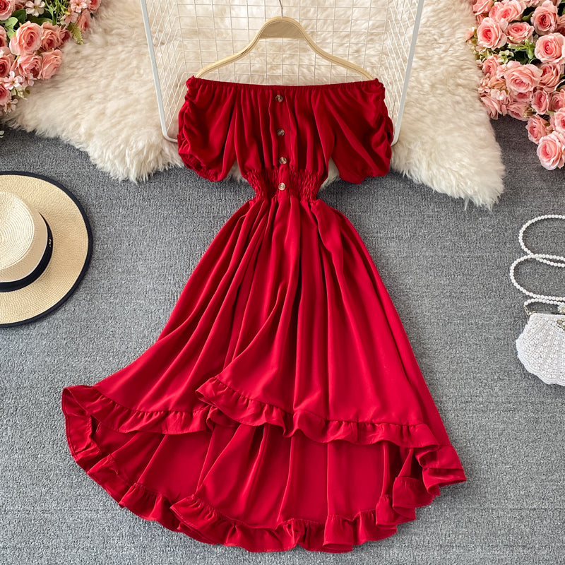 Cute A line high low dress fashion dress HZ1023