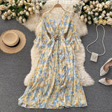 Cute v neck floral dress A line fashion dress HZ1023