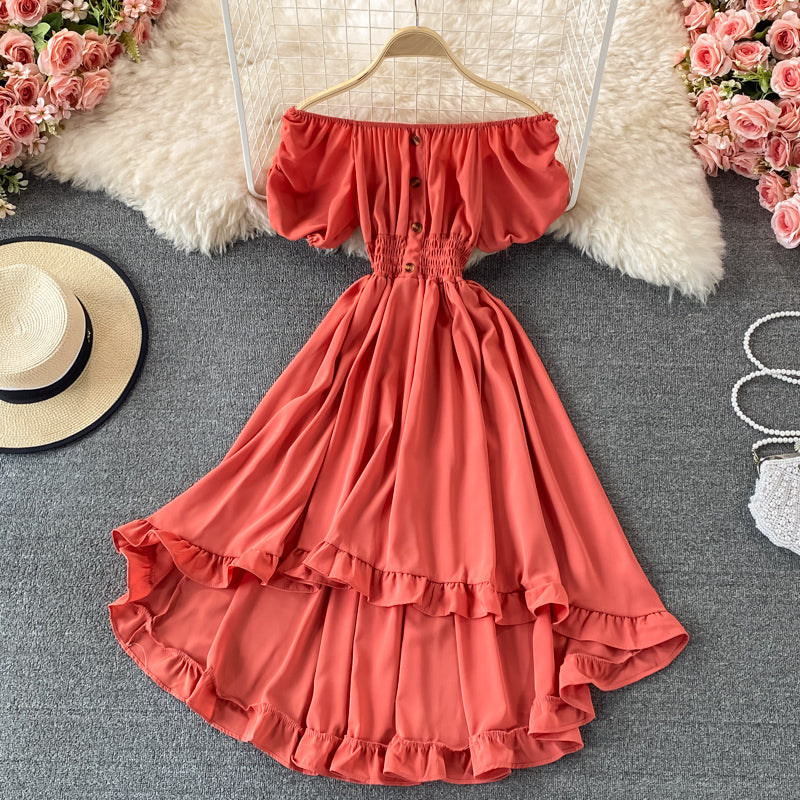 Cute A line high low dress fashion dress HZ1023
