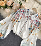 Stylish floral dress long sleeve dress HZ1023