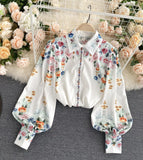 Stylish floral dress long sleeve dress HZ1023