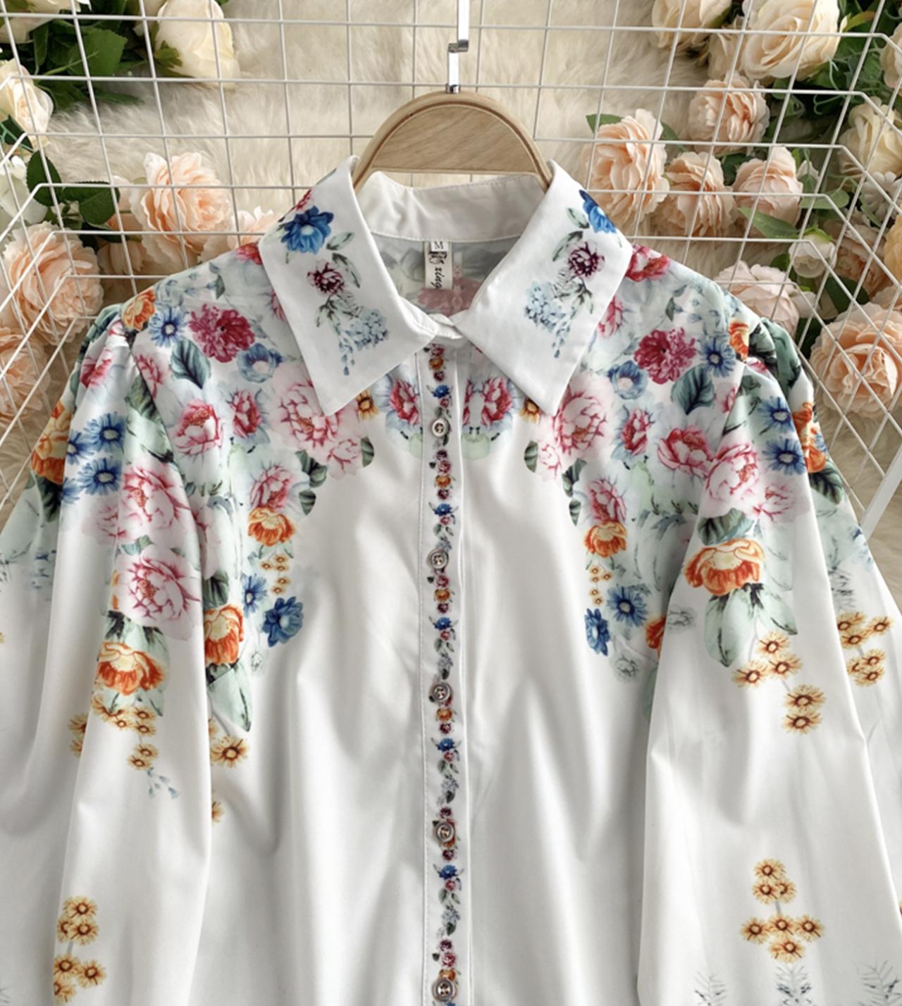 Stylish floral dress long sleeve dress HZ1023
