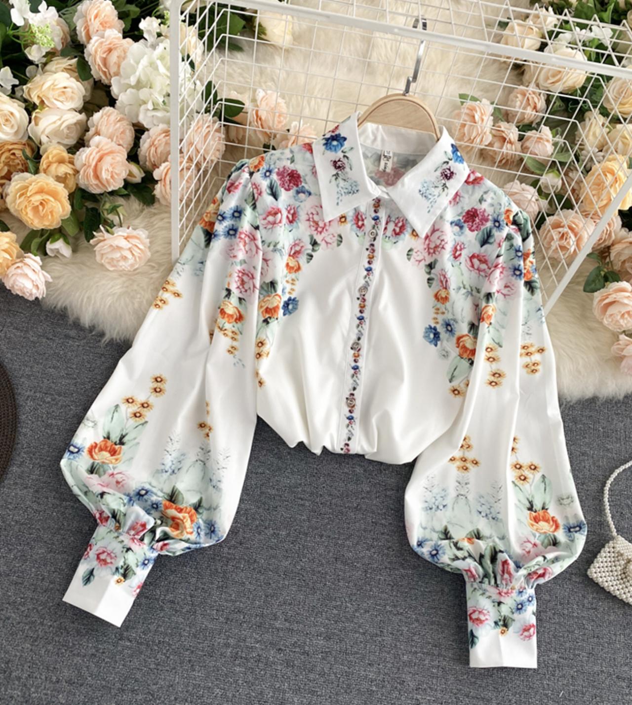 Stylish floral dress long sleeve dress HZ1023