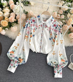 Stylish floral dress long sleeve dress HZ1023