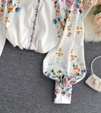 Stylish floral dress long sleeve dress HZ1023