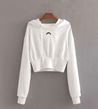 Simple white long sleeve hoodie HZ1023