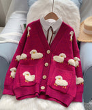 Cute sheep pattern sweater long sleeve sweater sweater coat spring and autumn clothing HZ1023