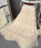 Cute applique tulle skirt HZ1023