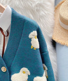 Cute sheep pattern sweater long sleeve sweater sweater coat spring and autumn clothing HZ1023