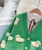 Cute sheep pattern sweater long sleeve sweater sweater coat spring and autumn clothing HZ1023