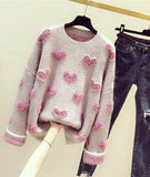 Cute round neck long sleeve sweater HZ1023