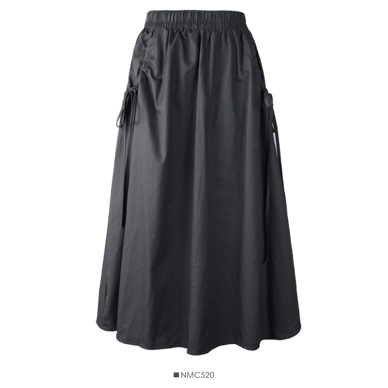 Elastic waist shows thin, medium and long solid color skirt for women HZ1023